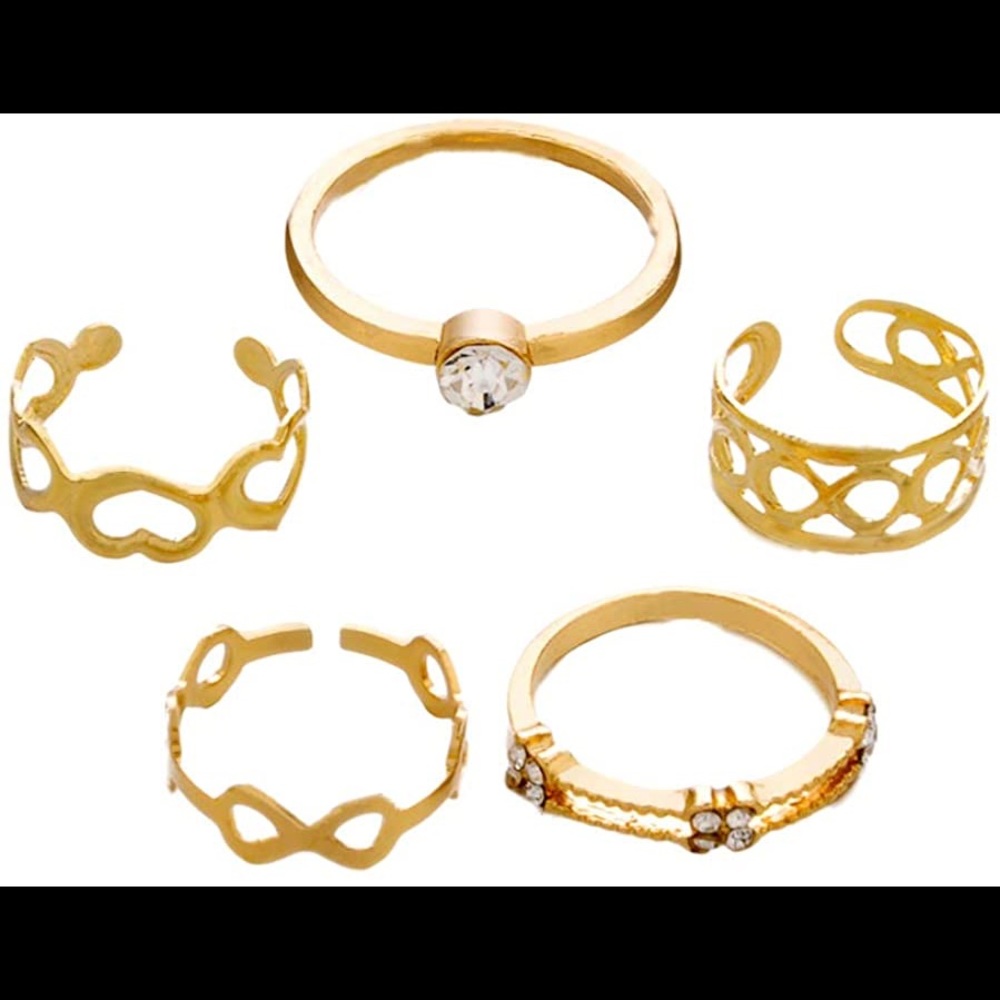 Vintage & Fashion Stacking Knuckle Rings Set, Retro Crystal Midi Rings